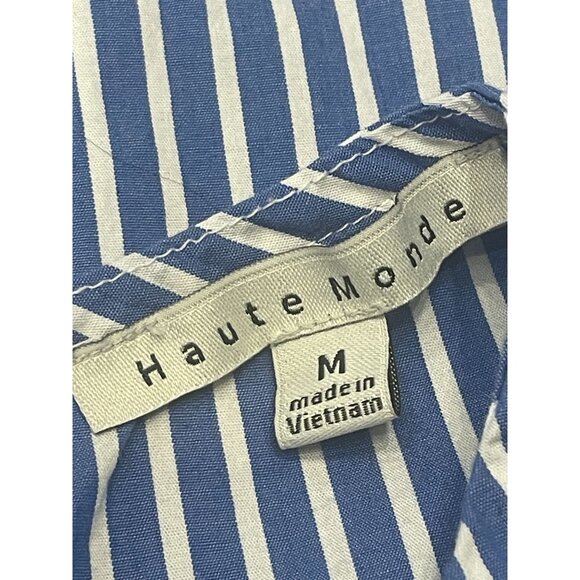 3/4 sleeve striped top gold accents tunic nautical cotton blouse Cottagecore - Picture 7 of 7